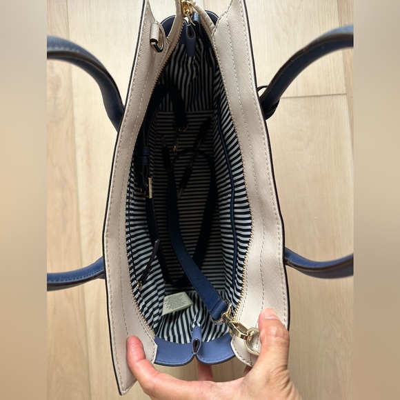 Kate Spade Cameron Satchel Crossbody Purple Blue Cream - Picture 12 of 14